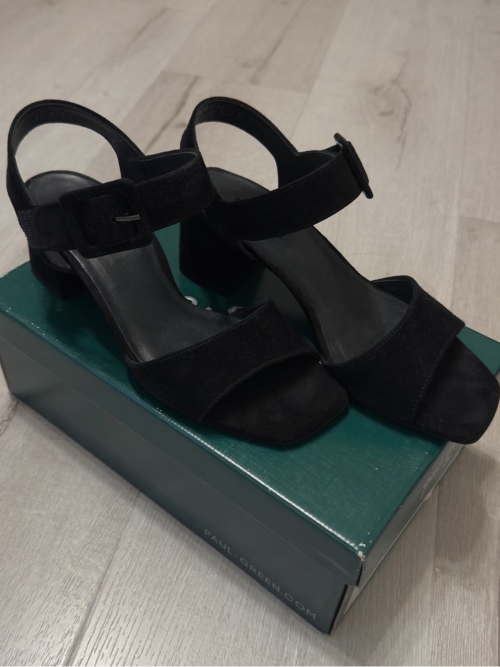 Paul Green Suede Block Heel Sandals